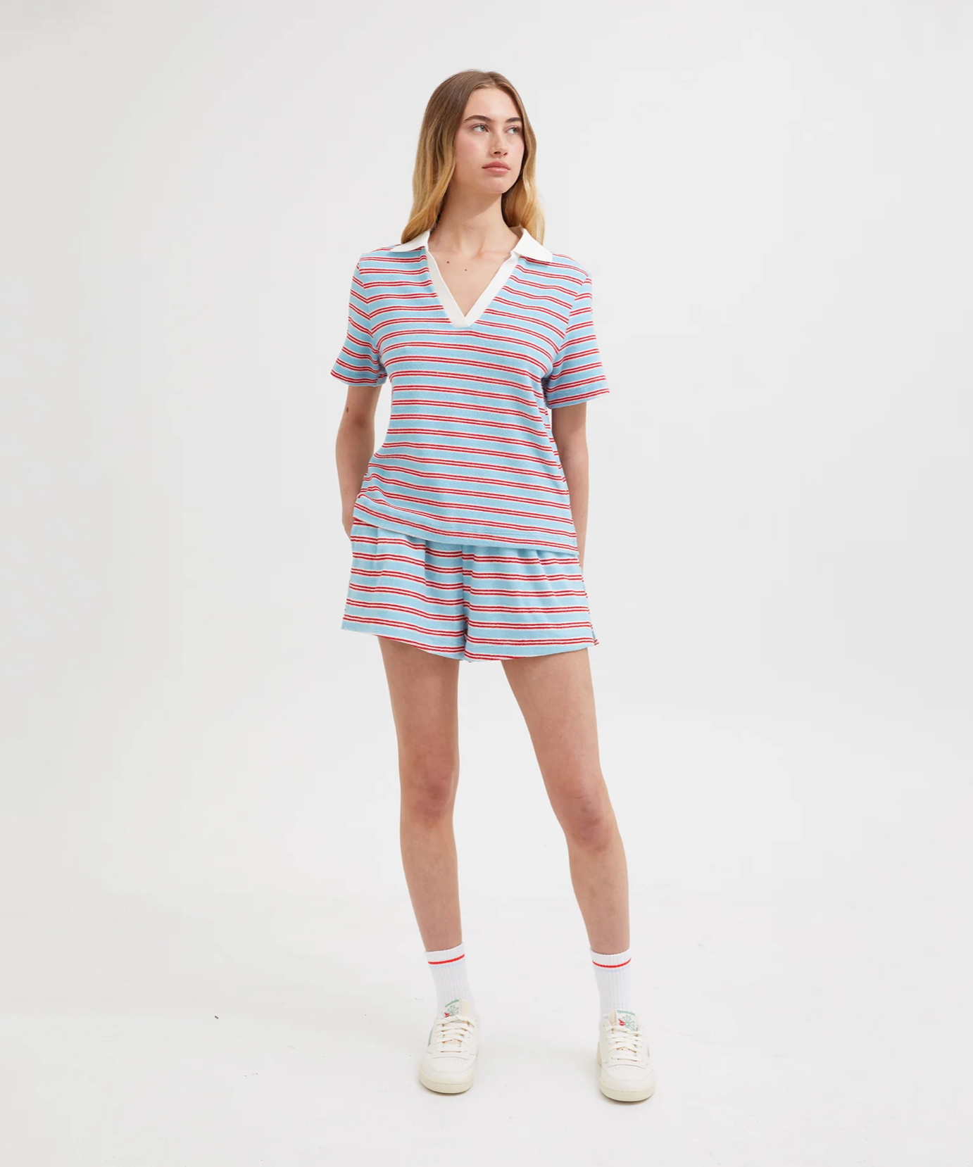 TERRY POLO | BLUE/RED STRIPE