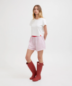 MULTI TENCEL LOUNGE SHORT | PINK MULTI STRIPE