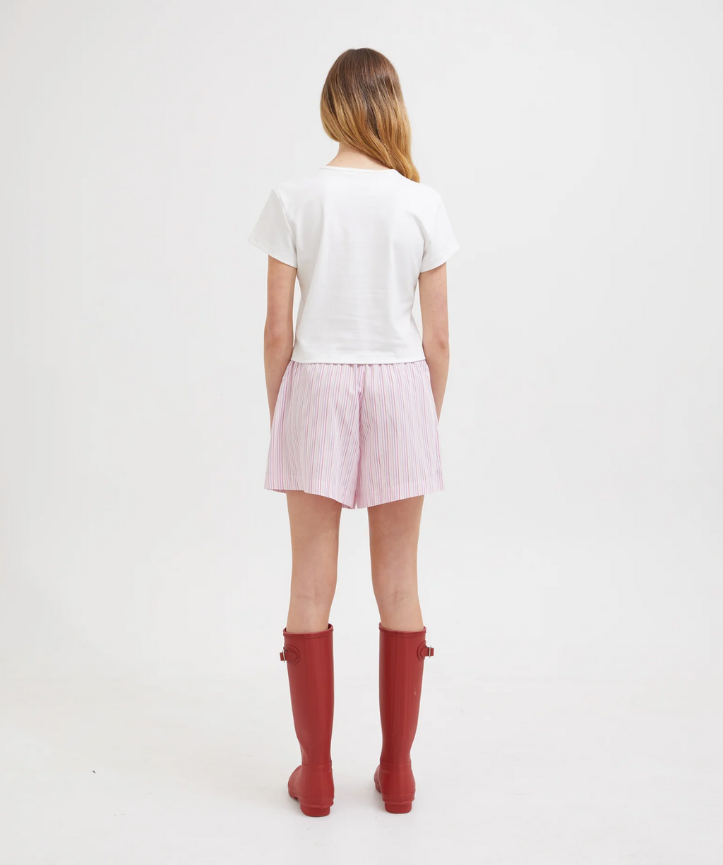 MULTI TENCEL LOUNGE SHORT | PINK MULTI STRIPE