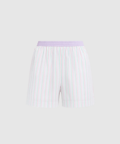 MULTI TENCEL LOUNGE SHORT | PURPLE MULTI STRIPE