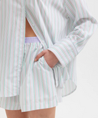 MULTI TENCEL LOUNGE SHIRT | LILAC MULTI STRIPE