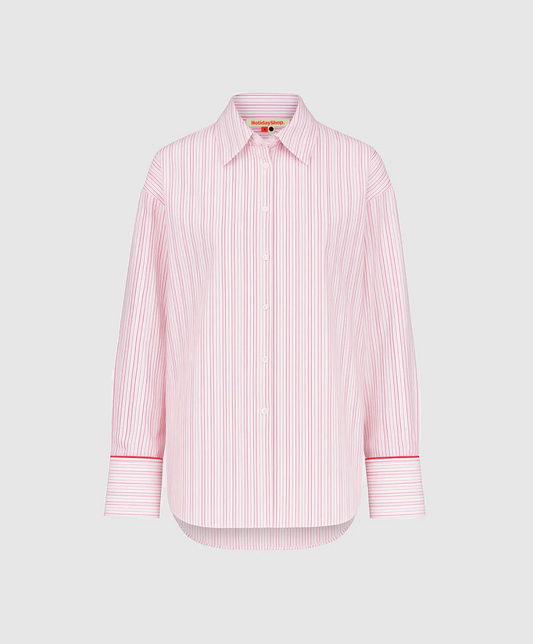 MULTI TENCEL LOUNGE SHIRT | PINK MULITI STRIPE