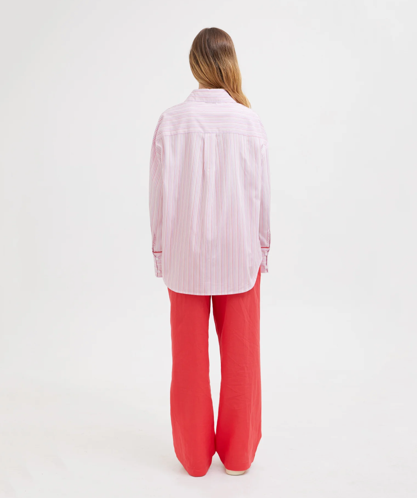MULTI TENCEL LOUNGE SHIRT | PINK MULITI STRIPE