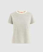 STRIPED STANDARD TEE | STRIPED GREY/BUTTER