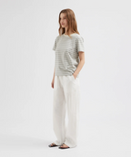 STRIPED STANDARD TEE | STRIPED GREY/BUTTER
