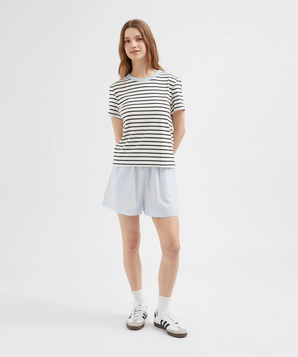 STRIPED STANDARD TEE | STRIPED BLACK/BLUE