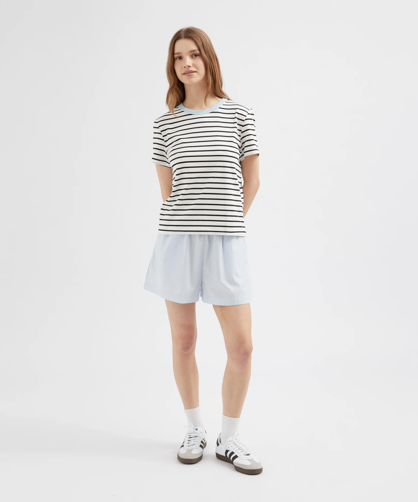 STRIPED STANDARD TEE | STRIPED BLACK/BLUE