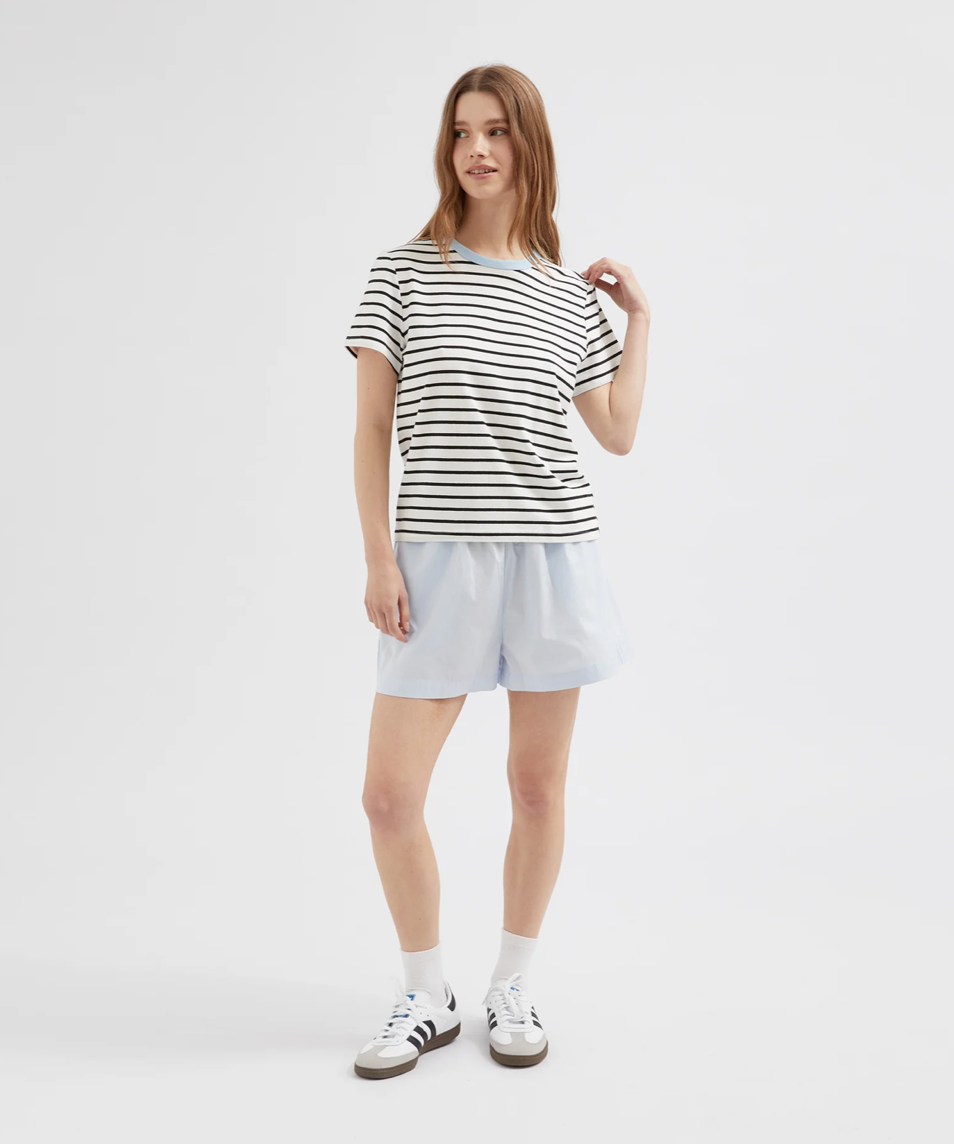 STRIPED STANDARD TEE | STRIPED BLACK/BLUE