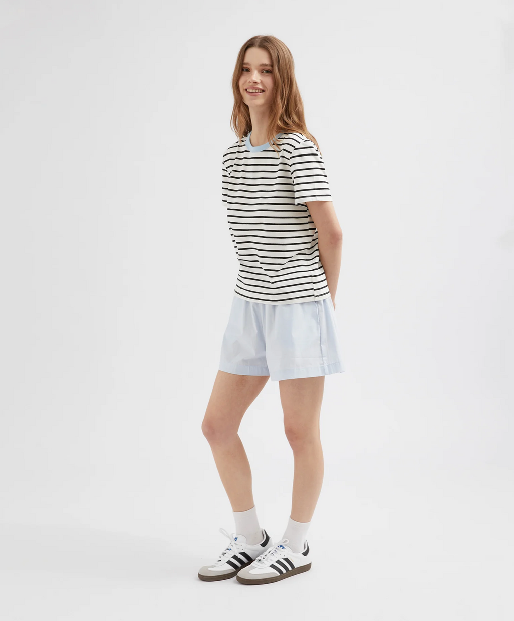 STRIPED STANDARD TEE | STRIPED BLACK/BLUE