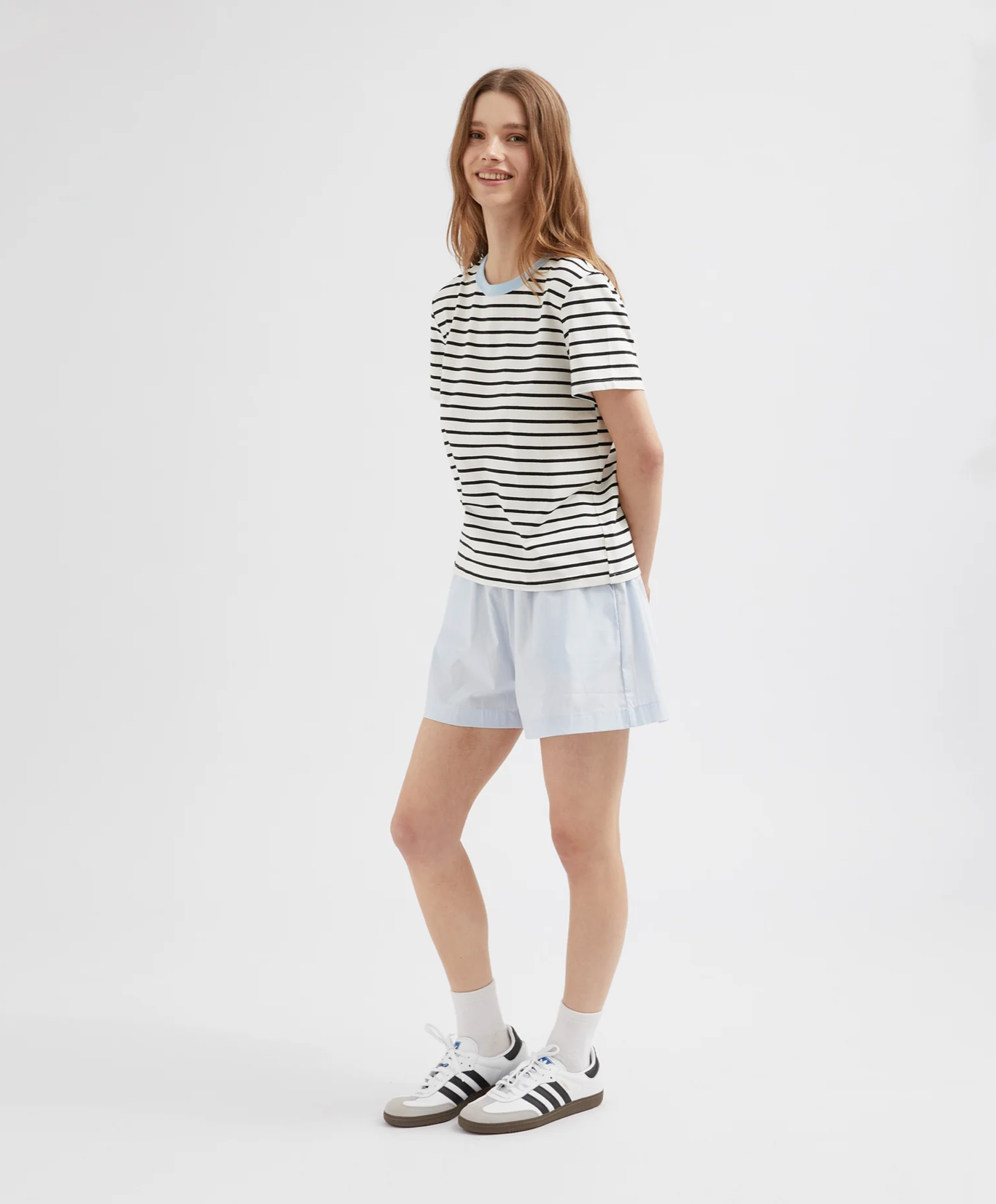 STRIPED STANDARD TEE | STRIPED BLACK/BLUE