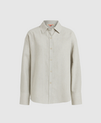 STRIPED LOUNGE LINEN SHIRT | WHITE STRIPE