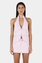 SELMA STUDDED TOP | BABY PINK