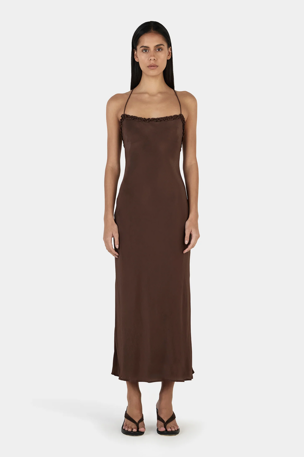 SAMANTHA MIDI DRESS | CHOCOLATE