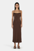 SAMANTHA MIDI DRESS | CHOCOLATE