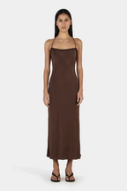 SAMANTHA MIDI DRESS | CHOCOLATE
