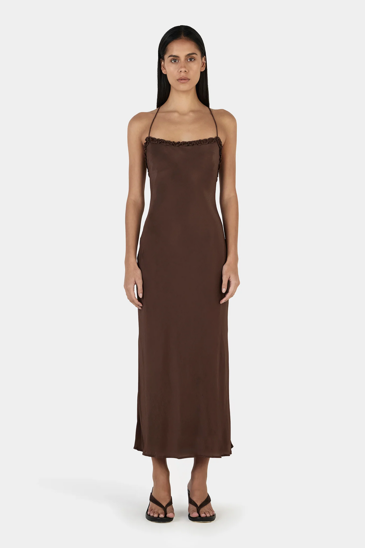 SAMANTHA MIDI DRESS | CHOCOLATE