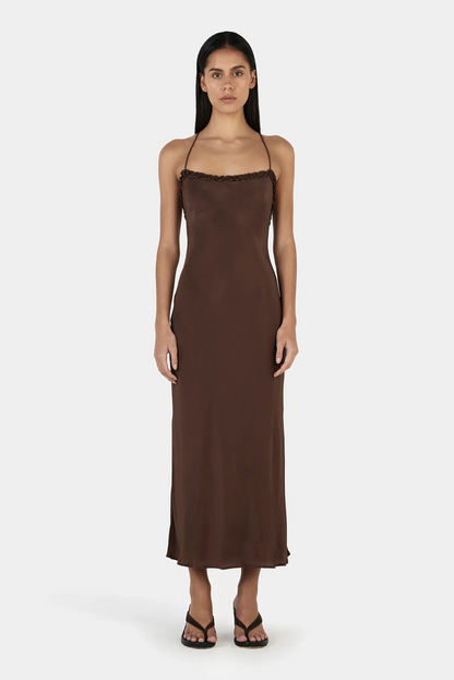 SAMANTHA MIDI DRESS | CHOCOLATE