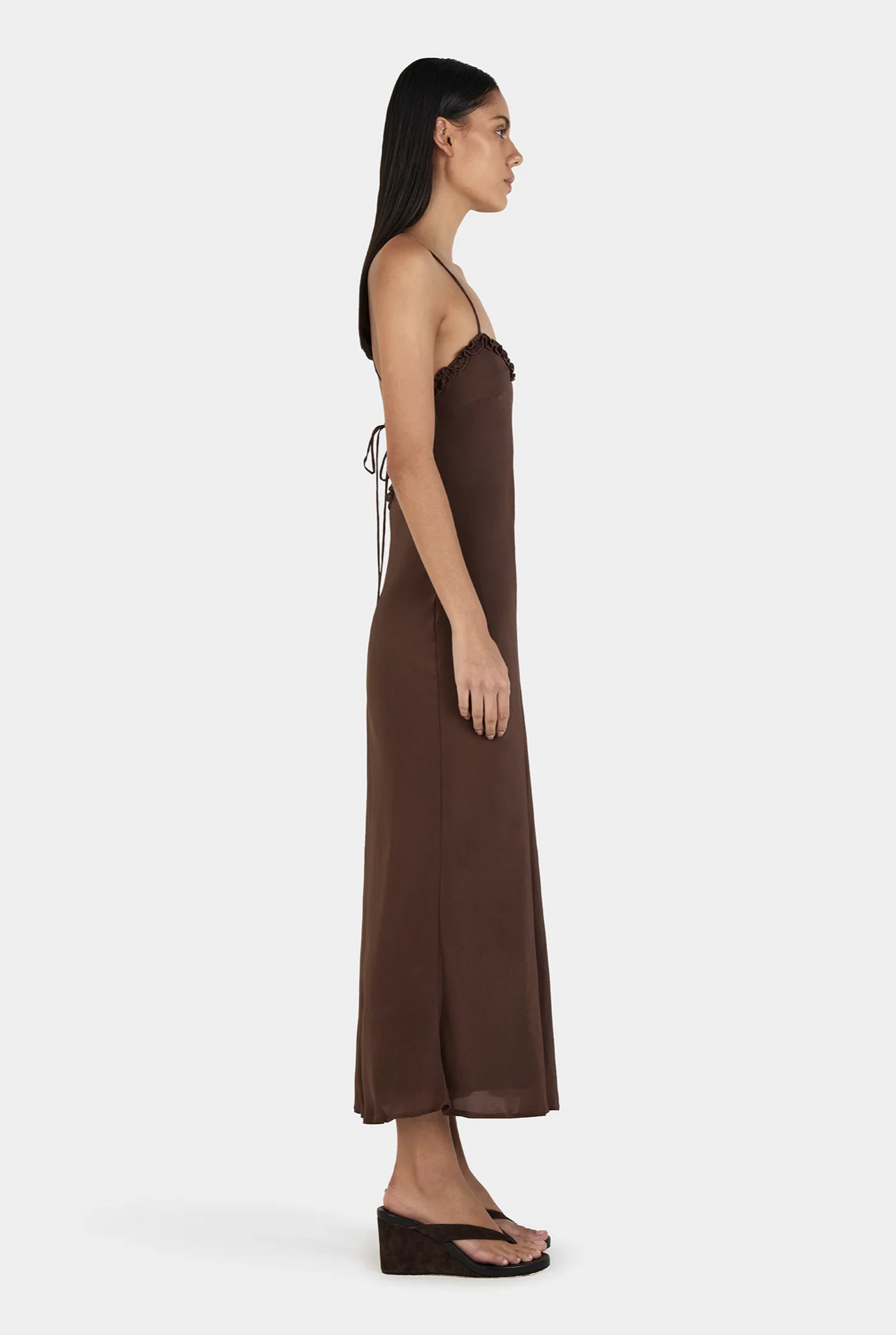 SAMANTHA MIDI DRESS | CHOCOLATE