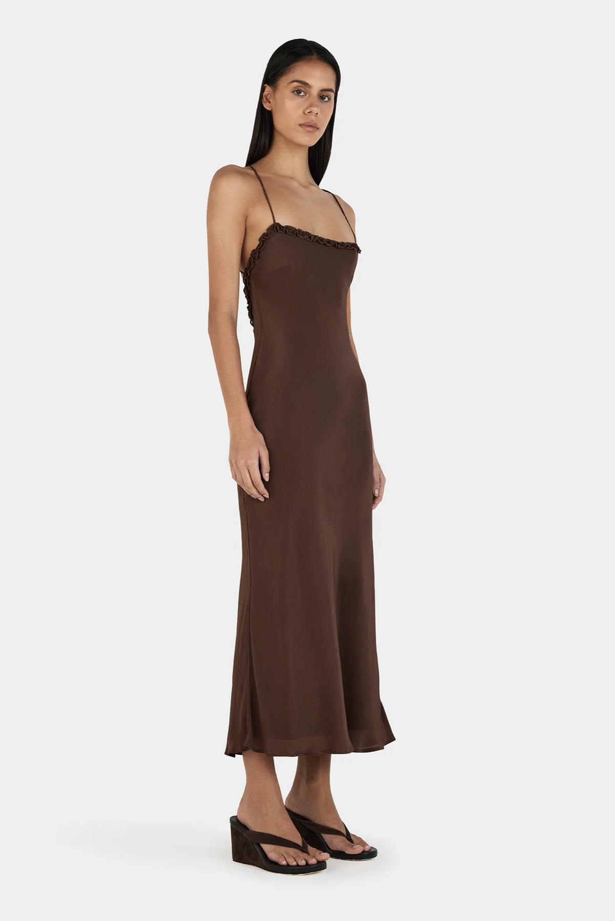 SAMANTHA MIDI DRESS | CHOCOLATE