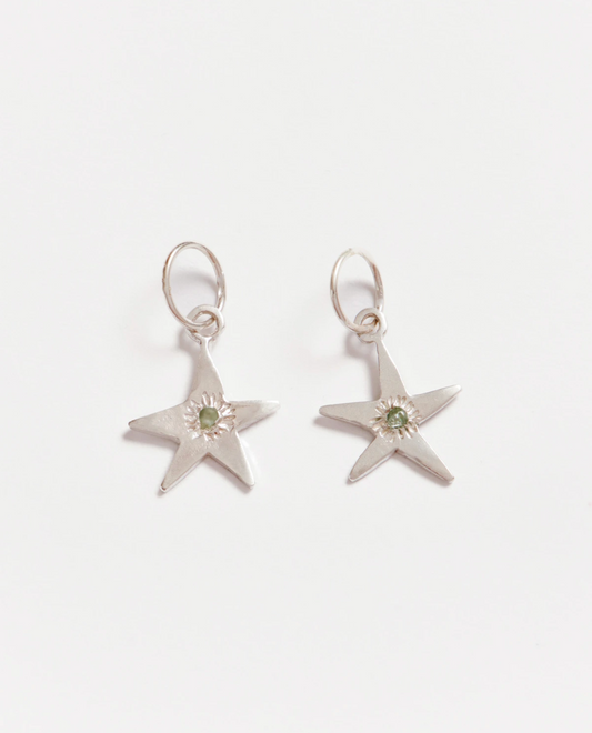 WONKY STAR EARRINGS | LIGHT GREEN