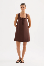 ALEXIS MINI DRESS | CHOCOLATE