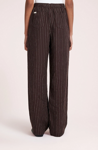 LOUNGE STRIPE LINEN PANT | RAISIN STRIPE