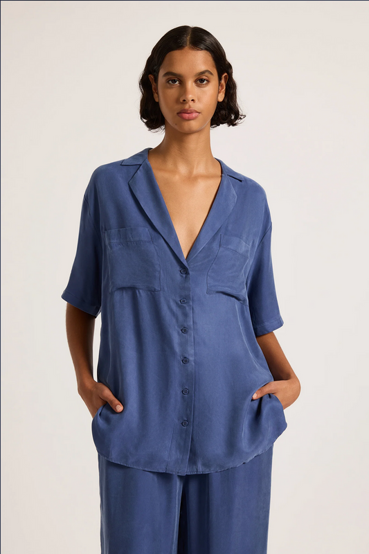 LUCIA CUPRO SHIRT | INDIGO