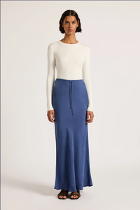HAYZE CUPRO MAXI SKIRT | INDIGO