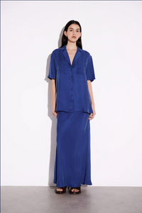 HAYZE CUPRO MAXI SKIRT | INDIGO