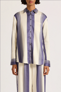 ALBION TENCEL SHIRT | STORM STRIPE