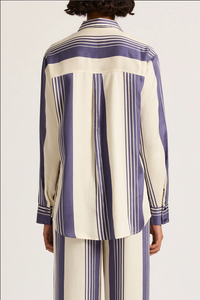 ALBION TENCEL SHIRT | STORM STRIPE