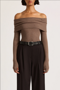 KRISHNA OFF SHOULDER KNIT | MOCHA