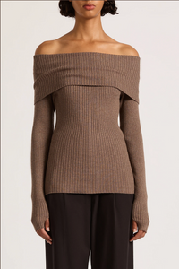 KRISHNA OFF SHOULDER KNIT | MOCHA