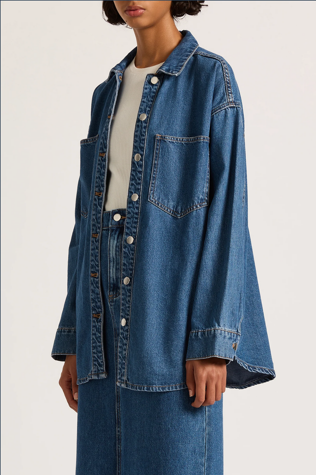 ORGANIC DENIM OVERSHIRT | VINTAGE BLUE