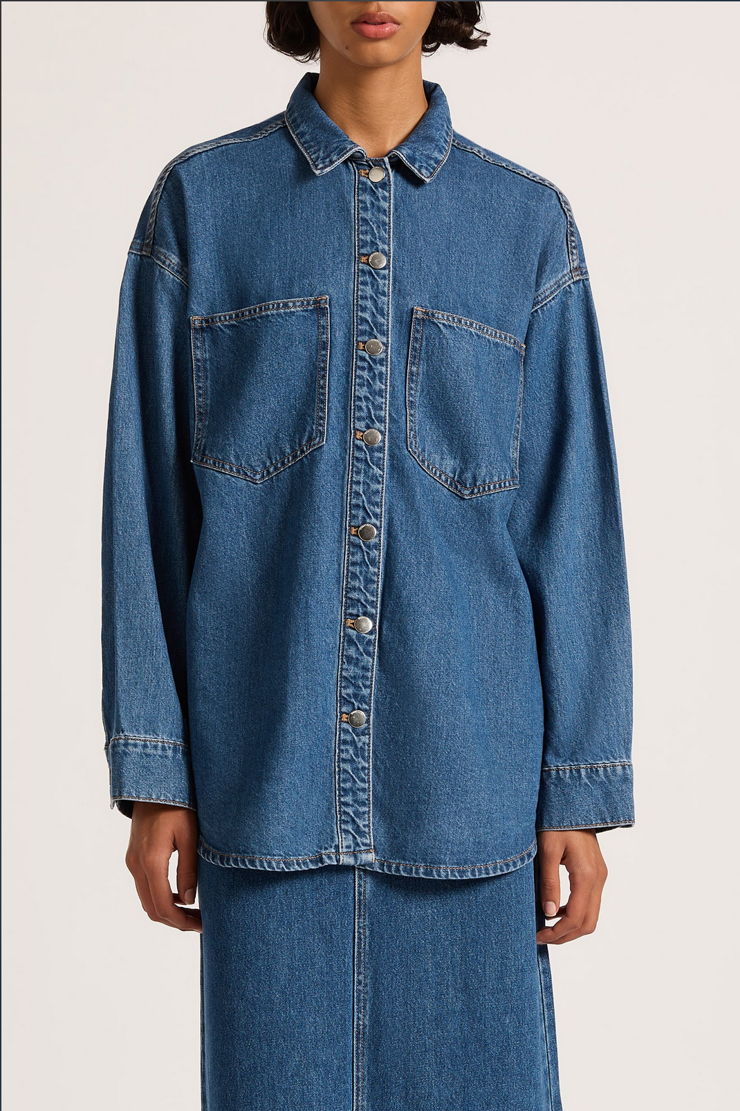 ORGANIC DENIM OVERSHIRT | VINTAGE BLUE