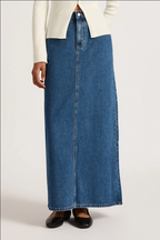 ORGANIC DENIM MAXI SKIRT | VINTAGE BLUE