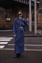 ORGANIC DENIM MAXI SKIRT | VINTAGE BLUE