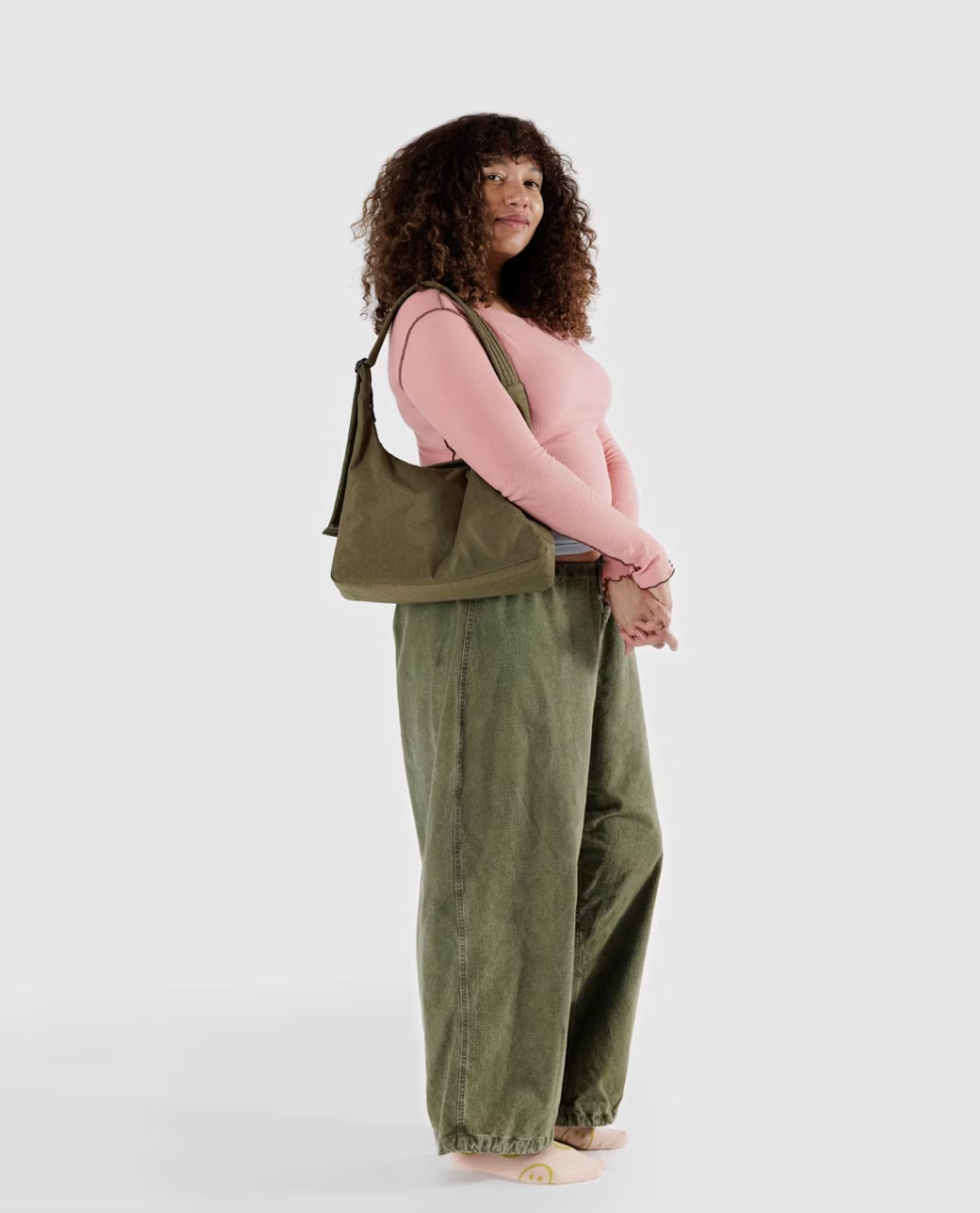 NYLON SHOULDER BAG | SEAWEED