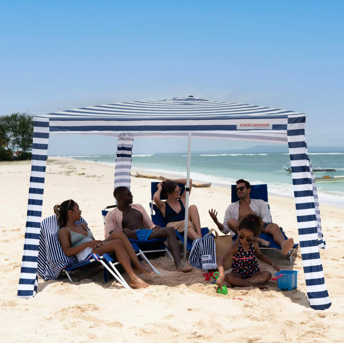 THE COOLCABANAS 5  LARGE |  NAVY STRIPES