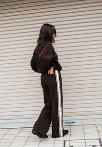 SIDE STRIPE TRACKPANT | CHOCOLATE BROWN