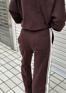 SIDE STRIPE TRACKPANT | CHOCOLATE BROWN