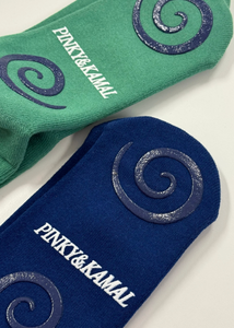PILATES SPRIAL GRIP SOCK | DEEP OCEAN