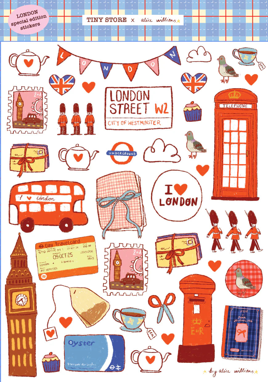 MARTINA'S TINY STORE LONDON STICKERS | ILLUSTRATED BY ALICE WILLIAMS