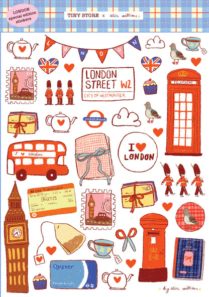 MARTINA'S TINY STORE LONDON STICKERS | ILLUSTRATED BY ALICE WILLIAMS