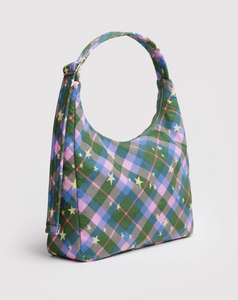 NYLON SHOULDER BAG | GREEN STAR PLAID