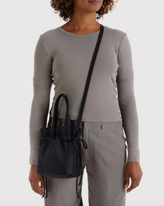 NYLON DRAWSTRING BAG | BLACK