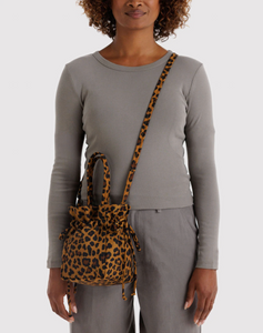 NYLON DRAWSTRING BAG | LEOPARD