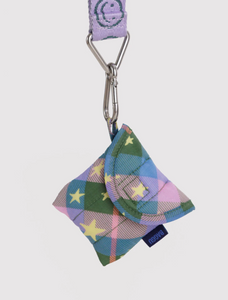 PUFFY EARBUDS CASE | GREEN STAR PLAID