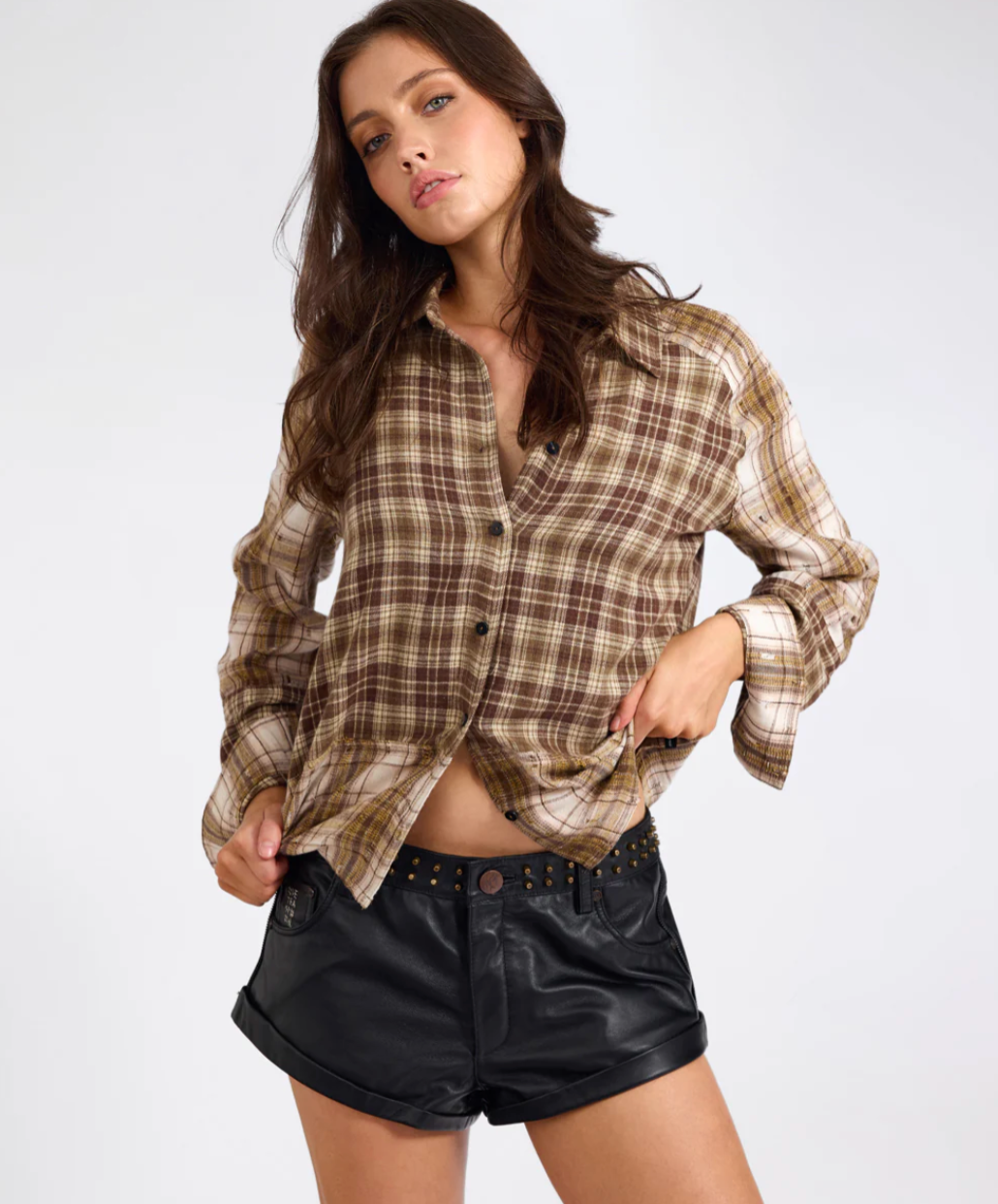 RODEO RUST PATCHWORK FLANNEL SHIRT | BROWN