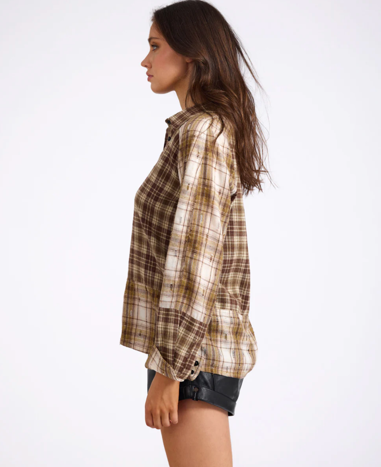 RODEO RUST PATCHWORK FLANNEL SHIRT | BROWN